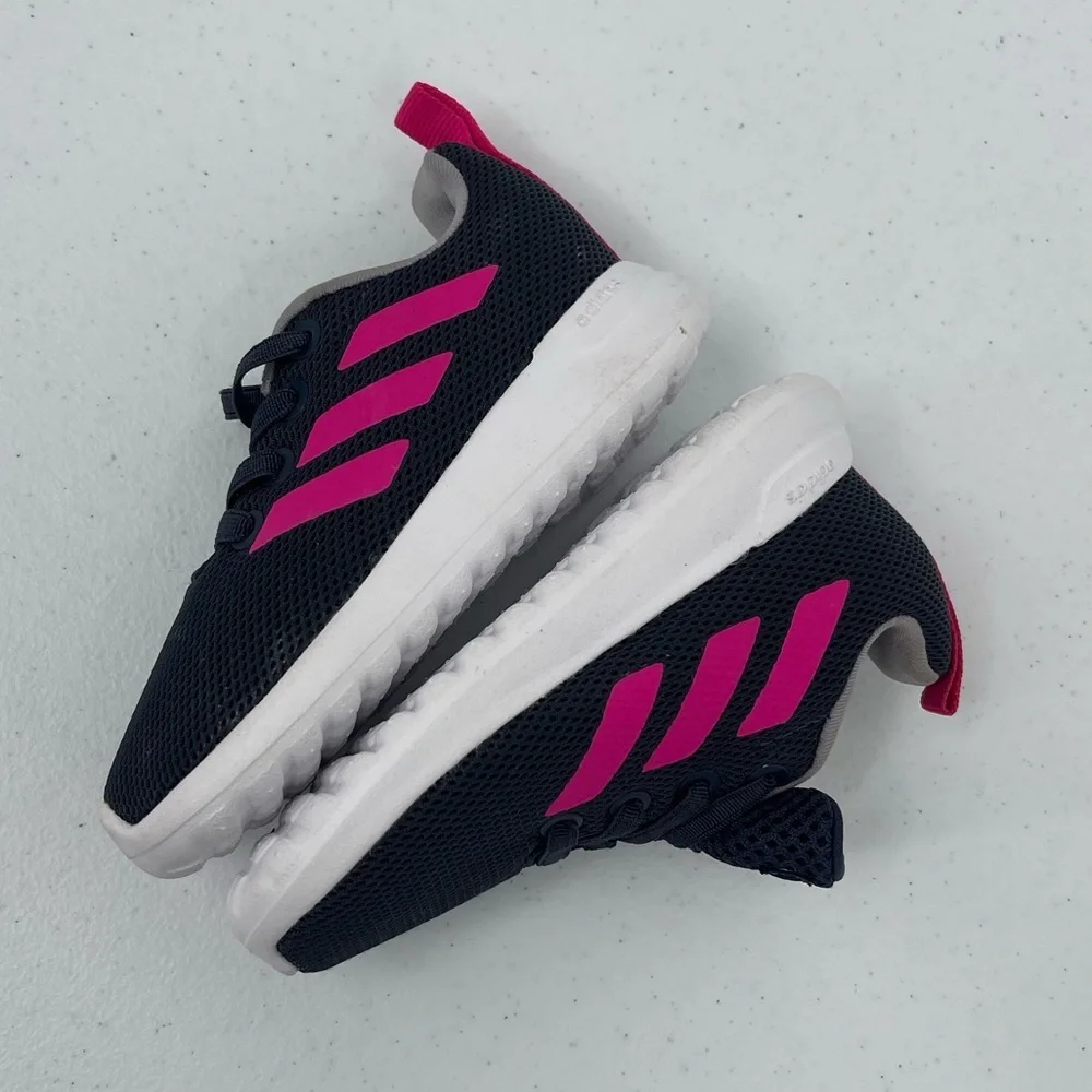 Adidas lite racer navy pink sneaker athletic tennis shoes